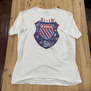 Vintage 90s K-Swiss Si-18 Promo Retro Tennis Graphic T-Shirt Large